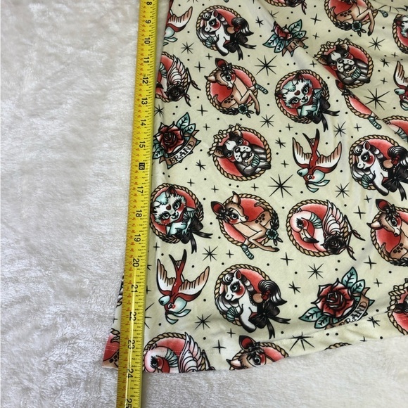 LIQUOR Brand Animal Hospital Tattoo Style Mini Summer Flared Dress Size Med - Picture 11 of 13